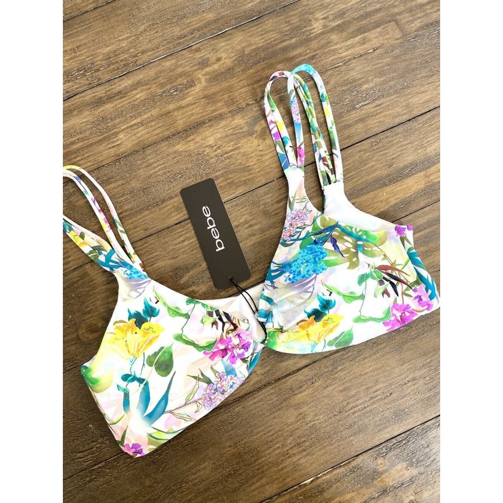 BEBE NWT Floral Bikini 2 Pc Set BB1077SW $89 Women - Picture 2 of 7